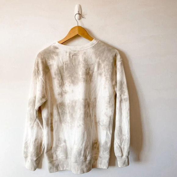 Abercrombie & Fitch Side Snap Boyfriend Sweater Cream Tie Dye Size Small - Picture 5 of 10